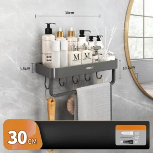 Removable wall-mounted shelf (30cm) - fully equipped