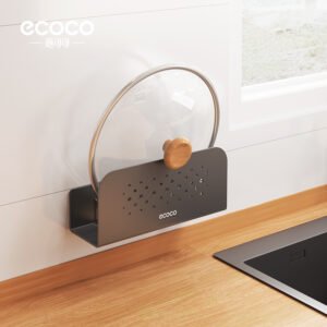 Wall mounted pot cover rack