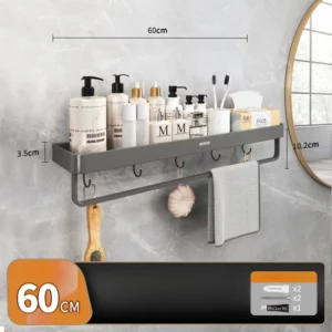 Removable wall-mounted shelf (60cm) - fully equipped
