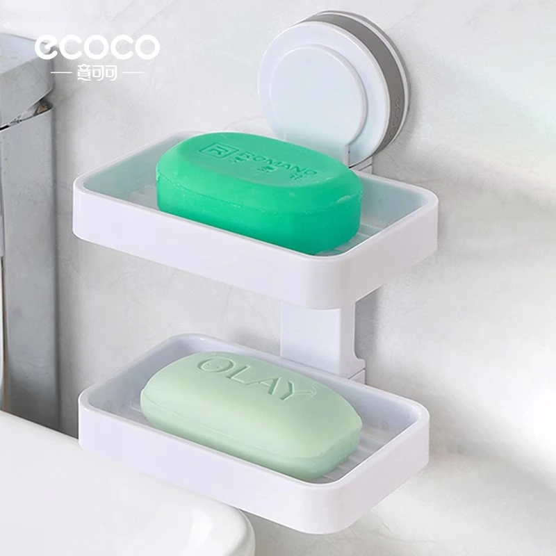 Magic suction cup double-layer soap holder