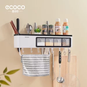 Multifunctional wall mounted kitchen storage rack (long)