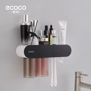 Magnetic toothbrush rack（Transparent double cup）