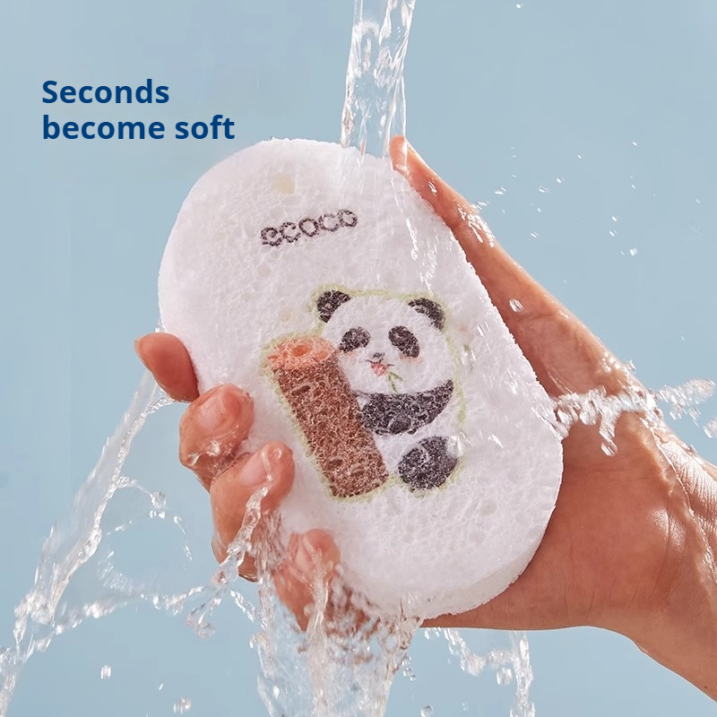 panda Wood pulp dishwashing cotton(Three per package) - Image 4