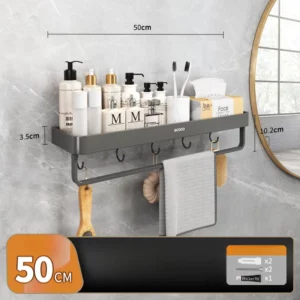 Removable wall-mounted shelf (50cm) - fully equipped