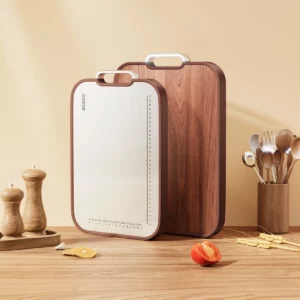 Double-Sided ebony&stainless steel cutting board-M