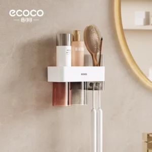 Magnetic Wall mounted toothbrush Holder (Double cups)-high configuration