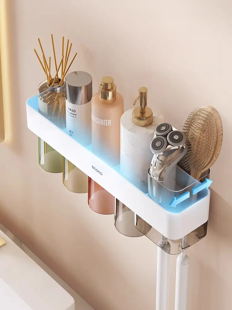 Magnetic Wall mounted toothbrush Holder (Double cups)-standard configuration - Image 3